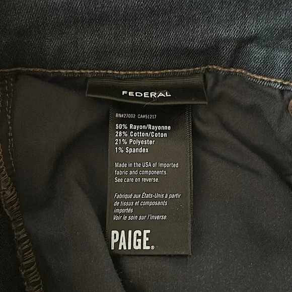 PAIGE Men’s Federal Samson Wash Straight Leg Denim Jeans Pants **Size 32** 👖👖 - Picture 9 of 9